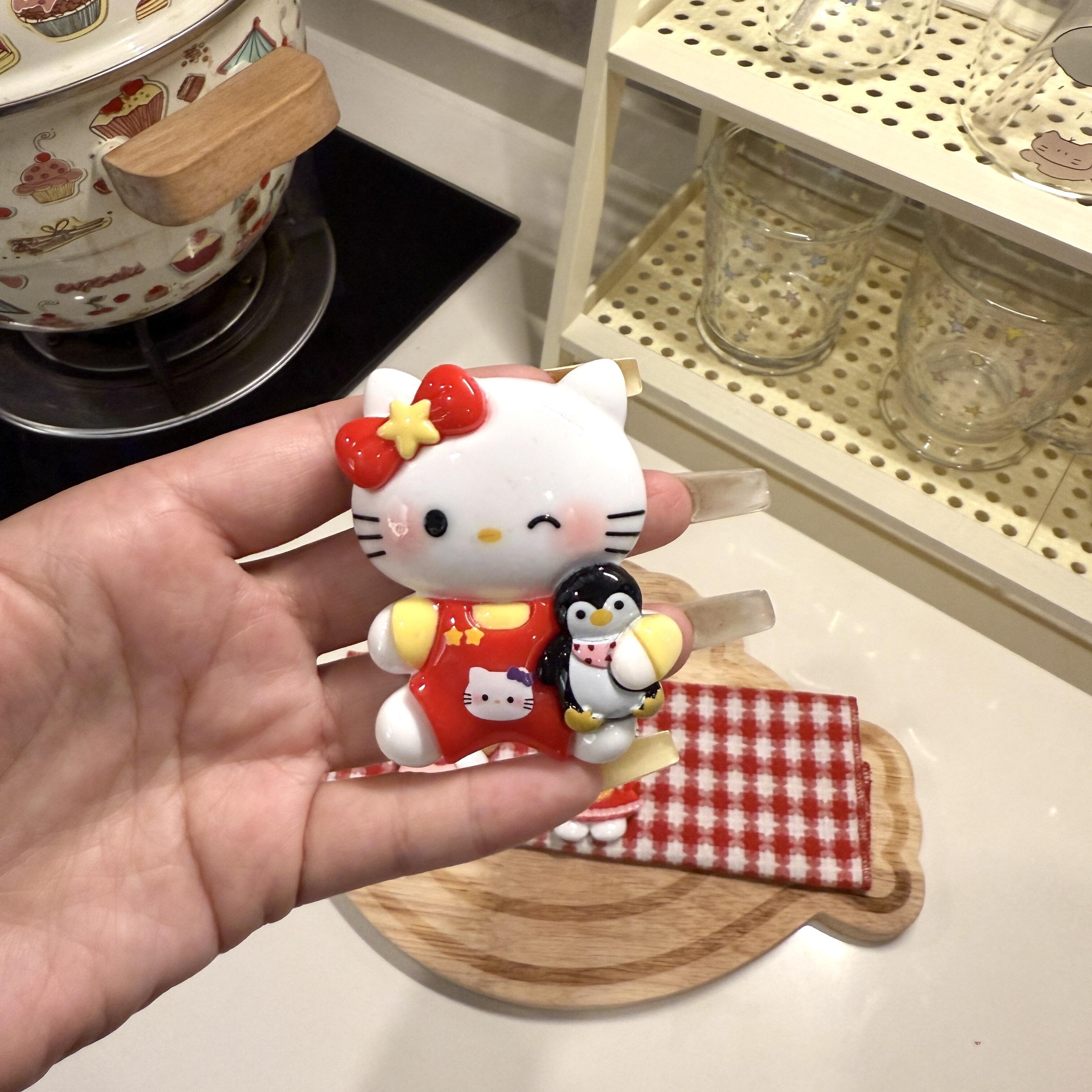 可爱hellokitty冰箱贴3D立体树脂ins猫咪磁吸留言冰箱贴家居装饰 - 图3