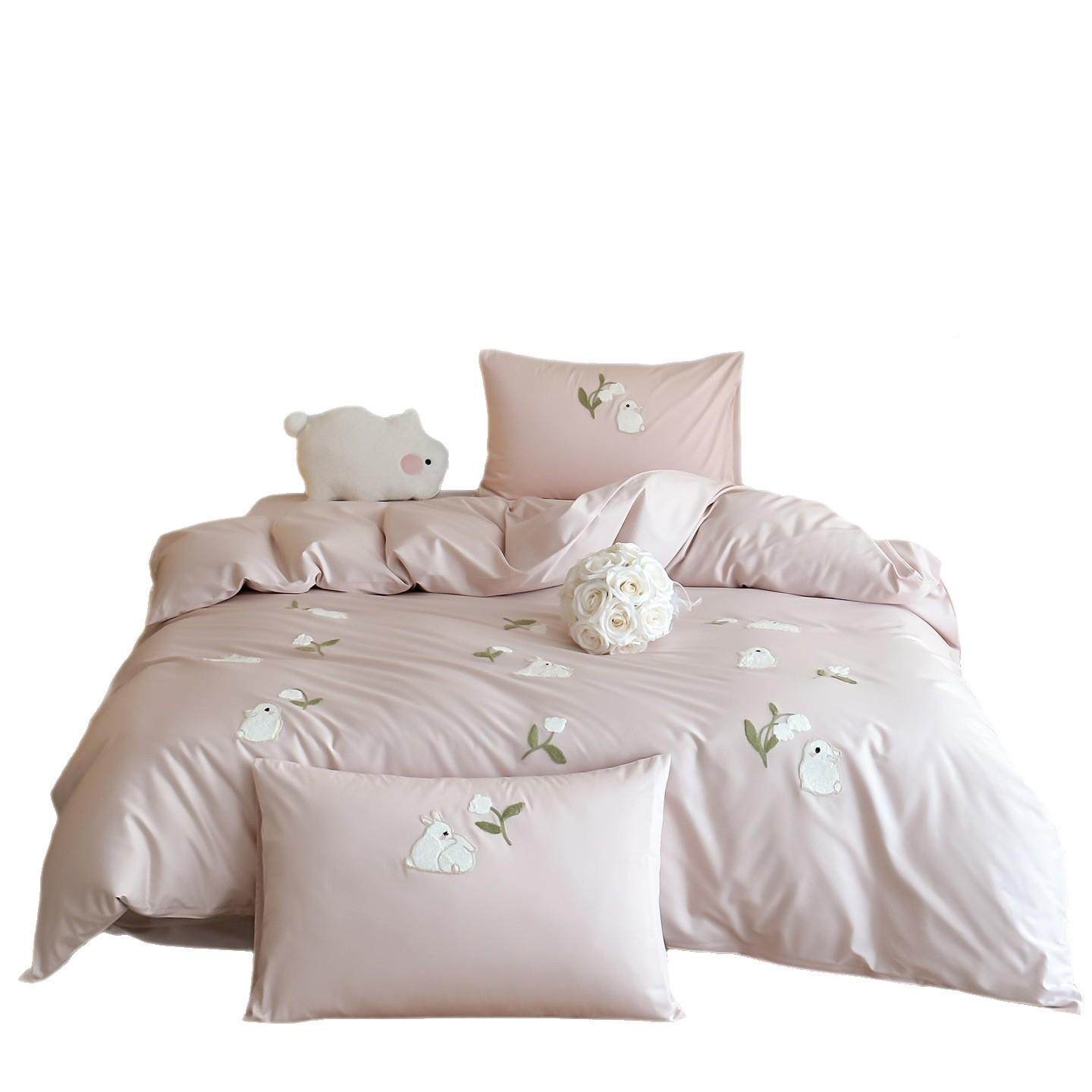 少1女通公主风00支长绒棉四件套全纯棉棉高端刺绣被套南床上171用,淘宝优惠券,粉丝福利购,淘宝优惠卷