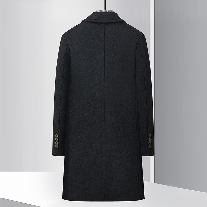 恒源祥毛呢大衣男士中长款休闲羊毛呢子外套秋冬季男装加厚妮外套 - 图3