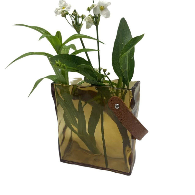 花瓶塑料花瓶ins风高颜值郁金香轻奢透明鲜花水养客厅手提装饰件,淘宝优惠券,粉丝福利购,淘宝优惠卷