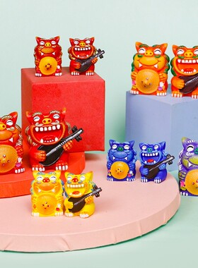 中国风狮三百风狮爷办公桌摆件小狮子车内装饰品创意可爱生日礼物