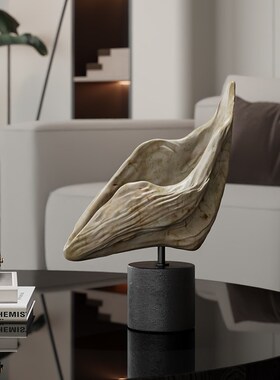 侘寂风仿根雕工艺品中古家居高档民宿酒店酒柜桌面摆件样板间装饰