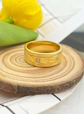 极速Diamond rijng men and women rose gold ins ring titanium