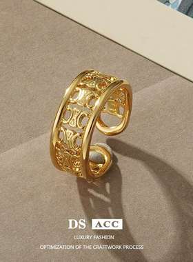 极速Ringd womens fashion personality k gold niche design hi