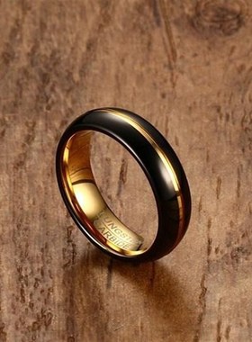 极速戒指钨钢潮个性指环s钨金食指男士男单身戒子时尚黑色刻字泰