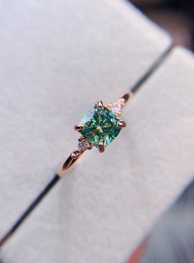 极速1.0CT square Cuot D Color Moissanite Center,14K White Go