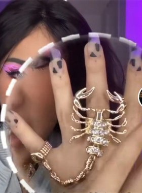 极速2023 Punk Luxuryp Scorpion Ring For Woman Retro Exaggera