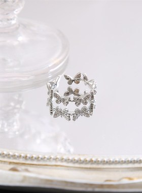 极速Butterfly opening ring Women&#N39;s 蝴蝶开口戒指锆石戒指