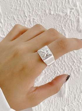 极速Niche design flowing lava heavy industry ring menZs and