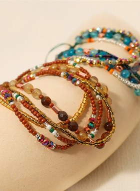 极速纯手工编织民族风p小众设计感学生手錬礼物女式手环旅游纪念