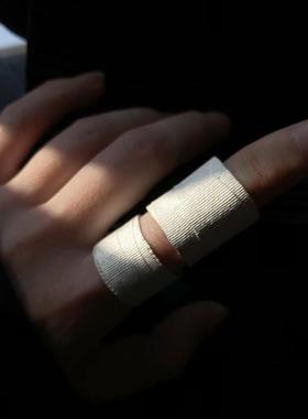 极速创口贴戒指暗黑系裂纹绷v带小众设计个性款指环ins潮酷男女配