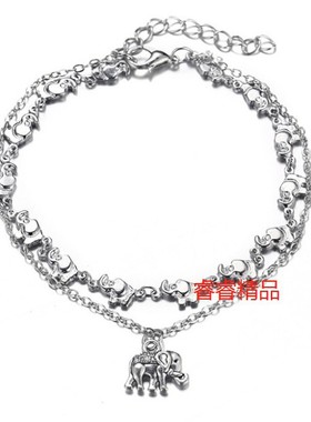极速male Vintage mElephant Pendant man Foot jewelry Women An