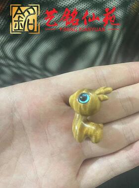 夜光小鹿紫檀木黑檀木小鹿手工DIY配件手机吊坠钥匙扣挂件