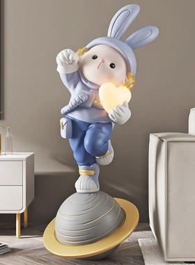 大型兔子客厅落地装饰2023兔年摆件家居饰品电视柜旁乔迁新居礼品