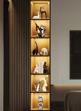 客厅玻璃展示柜酒柜装饰摆件高档轻奢现代乔迁新家居工艺饰品套装