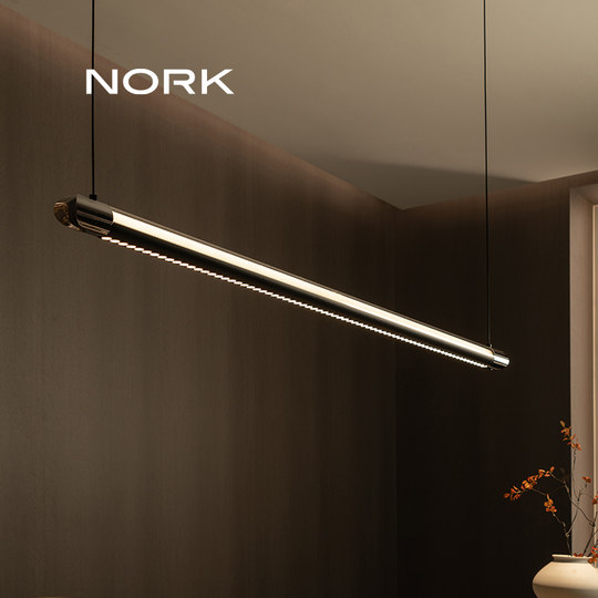 诺克原创正品皓月餐厅吊灯轻奢现代茶室岛台餐桌高端一字长条灯