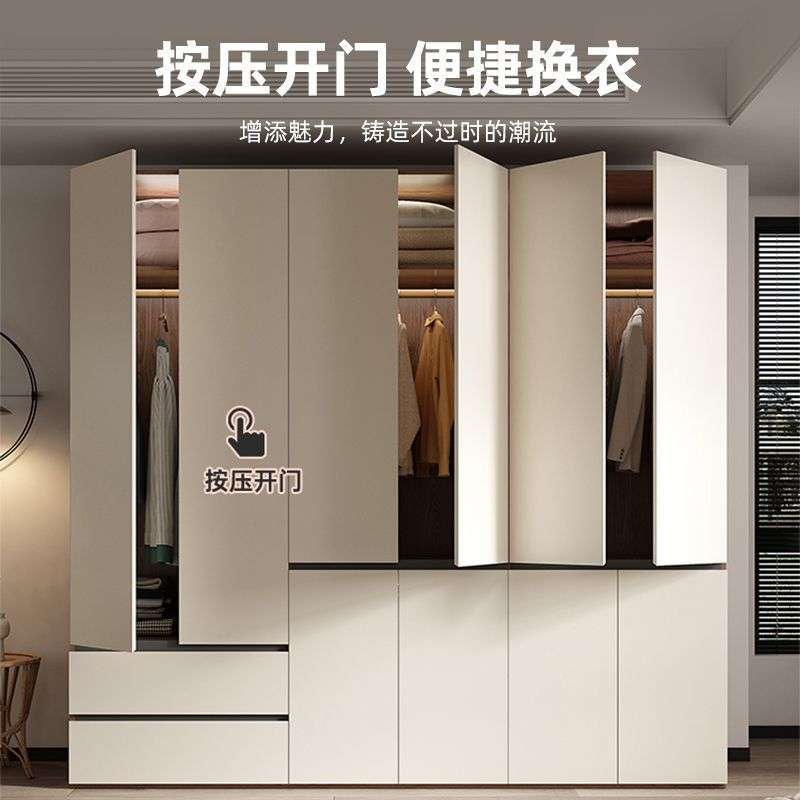 实木衣柜家用卧室现代简约对开门柜子组合简易组装大衣橱2024新款 - 图1