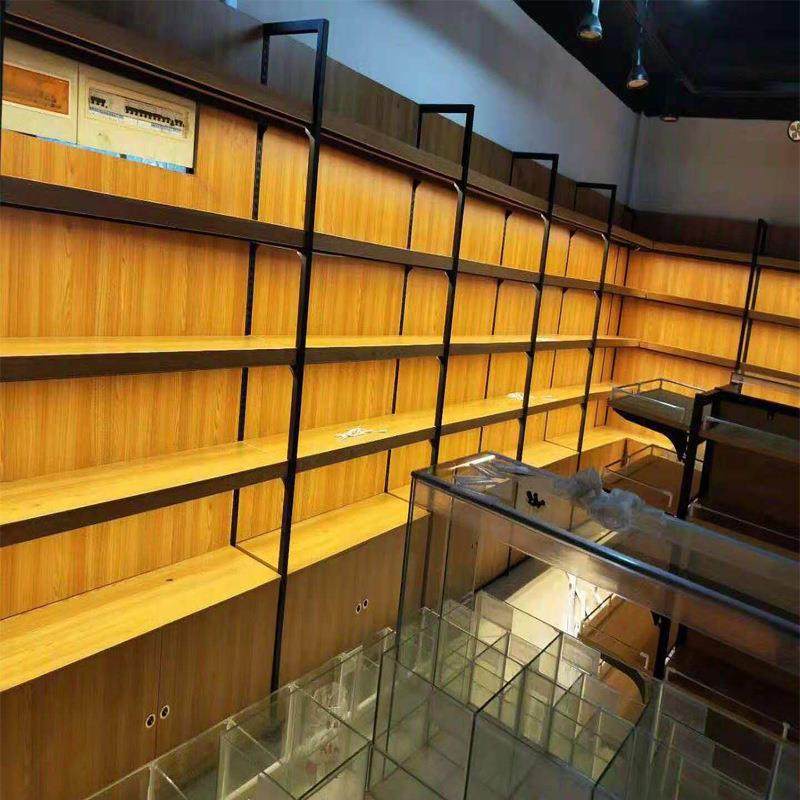 便利店超市钢木货架置物架零食休闲食品商店展示架展柜陈列柜,淘宝优惠券,粉丝福利购,淘宝优惠卷