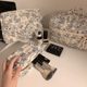 Japanese tea break jungle makeup bag for women portable large capacity cute flower travel storage bag toilet bag box