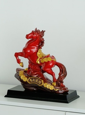 马上发财陶瓷马摆件生肖马瓷器工艺礼品摆饰招财办公摆设装饰品开