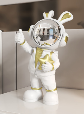 太空人宇航员兔子桌面摆件潮玩卡通公仔电视柜酒柜茶几书桌装饰品