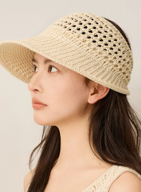 夏季女透气遮脸防晒空顶帽可折叠