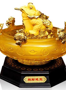 摇钱树聚宝盆招财金蟾金蝉办公室摆件店铺开业礼品貔貅玄关摆设