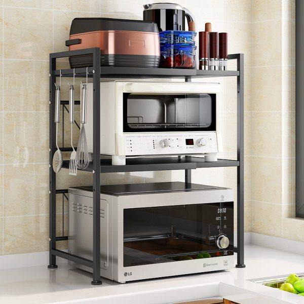 可伸缩微波炉置物架可调节多层烤箱架落地式多用途厨房收纳架,淘宝优惠券,粉丝福利购,淘宝优惠卷