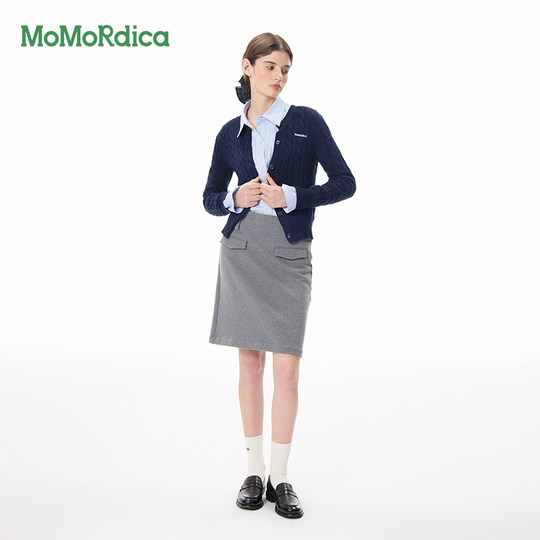 Momordica pure cotton slim cardigan sweater