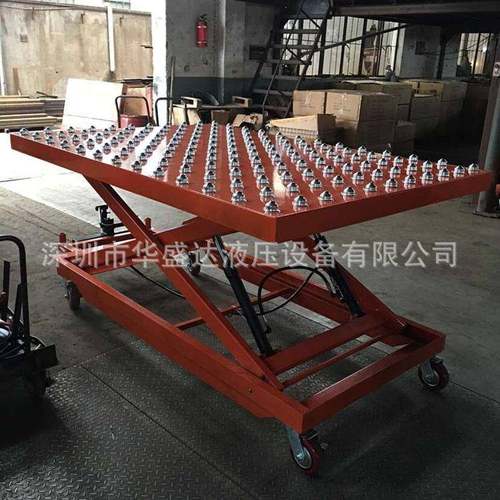 各种滚珠手动升降平台车万向球剪叉小平台手推脚踏液压牛眼平台车 - 图1