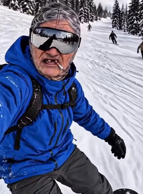 老头面罩 3D仿真搞怪人脸印花整蛊道具 户外骑行防风滑雪护脸头套
