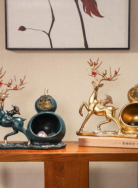 极速新中式轻奢j进门玄关钥匙收纳摆件客厅茶几店铺创意家居葫芦