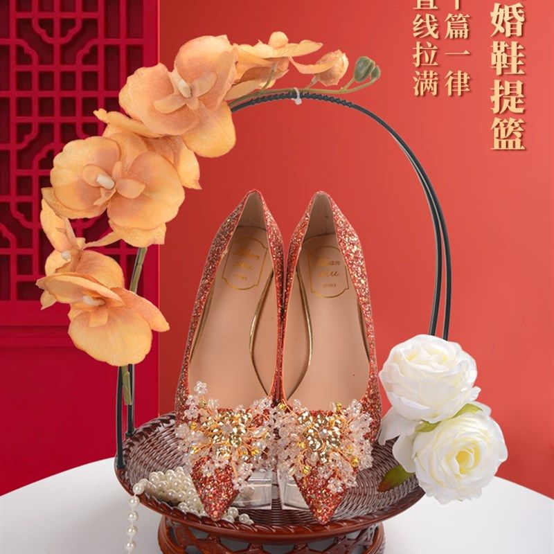 极速中式婚鞋盒成品展示架t果篮放婚鞋盒diy材料包接亲游戏婚礼用,淘宝优惠券,粉丝福利购,淘宝优惠卷