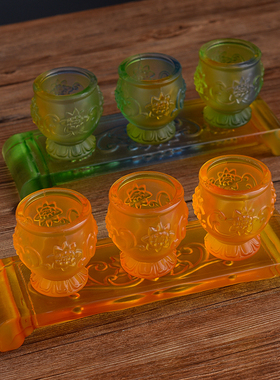 新品琉璃供佛杯供杯供水q杯家用佛前佛台供奉观音仙家财神莲花杯