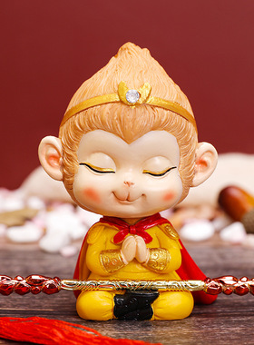 极速齐天大圣孙悟空摆件车载汽车内车饰可K爱小猴子摆件蛋糕装饰