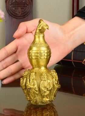 极速纯铜葫芦摆件大号八仙葫芦家居客厅玄关招财工艺W品创意装饰