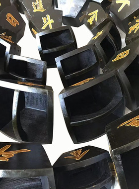 极速黑底金字实木日进斗金米斗 仿古木制品 店铺家居招.财摆件玄