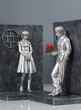 极速现代创意人物北欧书靠班克西书E立书挡摆件家居饰品轻奢书房