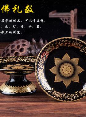 极速黑色无字陶瓷家用熏香炉上供插F花瓶供盘净水杯供佛关公香炉
