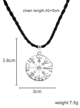 极速Vintage Viking Necklace yOdin Symbol Rune Amulet Ally Ch