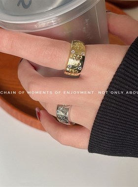 极速couple ring riong niche design fashion versatile ring