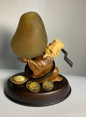 新款财神座石头奇石底座摆件托架树脂摆放托盘通用仿实木艺术创意