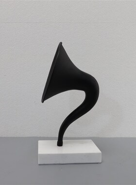 简约创意大理石金属喇叭摆件办公E室卧室餐厅书房玄关家居装饰