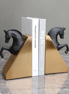 简约树脂书c档样板房书房酒店客厅家居工艺品摆件抽像金属装饰