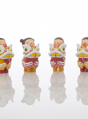 白夜童话 玲珑小狮m 艺术家原创可爱装饰摆件结婚开业圣诞节礼物