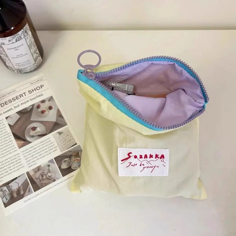 马卡龙收纳包韩版ins风撞色薄款零钱包外出便携撞色零钱收纳袋子,淘宝优惠券,粉丝福利购,淘宝优惠卷