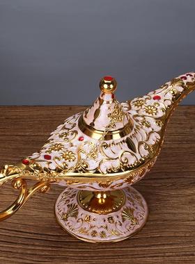 阿拉丁神灯摆件大号许愿灯金属家居酒柜装饰品乔迁礼物阿拉伯神灯