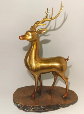 极速一路高c升鹿摆件招财客厅酒柜办公室装饰摆件开业乔迁新居礼