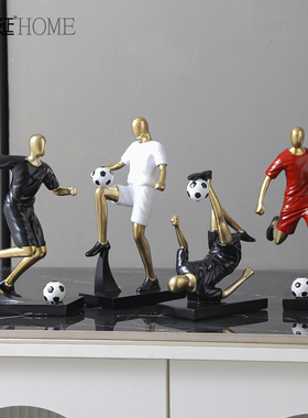 创意足球摆件家居k轻奢电视柜酒柜玄关装饰品办公室桌面公仔纪念