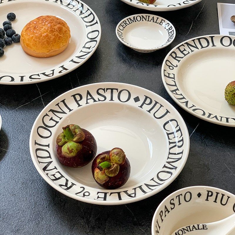 釉下彩法式奶油餐具o陶瓷家用碗碟套装高颜值碗盘菜盘牛排盘鱼盘,淘宝优惠券,粉丝福利购,淘宝优惠卷
